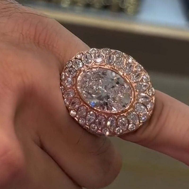 Crazy Big Oval Moissanite Ring