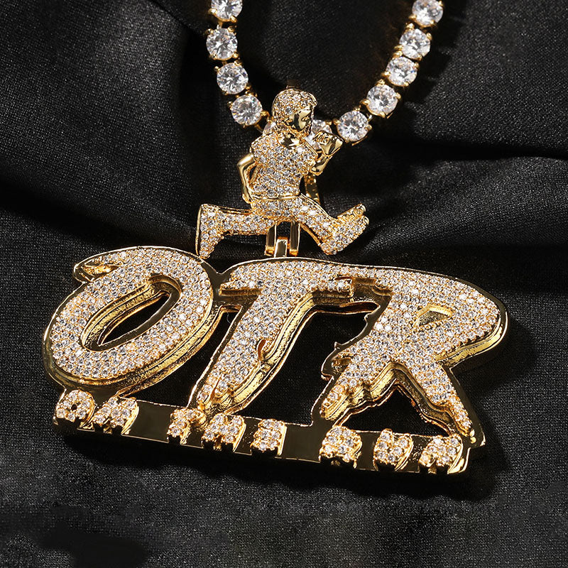 Moissanite Running "OTR" Letters Fashion New Pendant