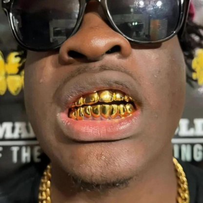 Hip-Hop Rapper 10-tooth 24K Gold Plated Grillz