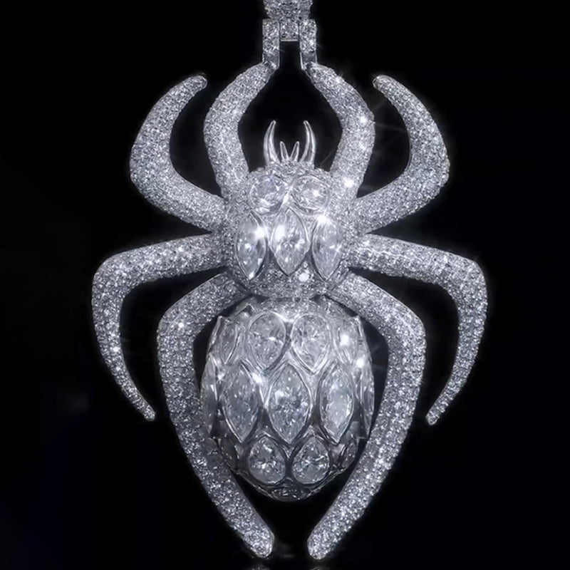 3D Moissanite Spider Pendant