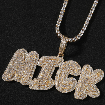 Moissanite Hip Hop Sparkling Customized Letter Pendant