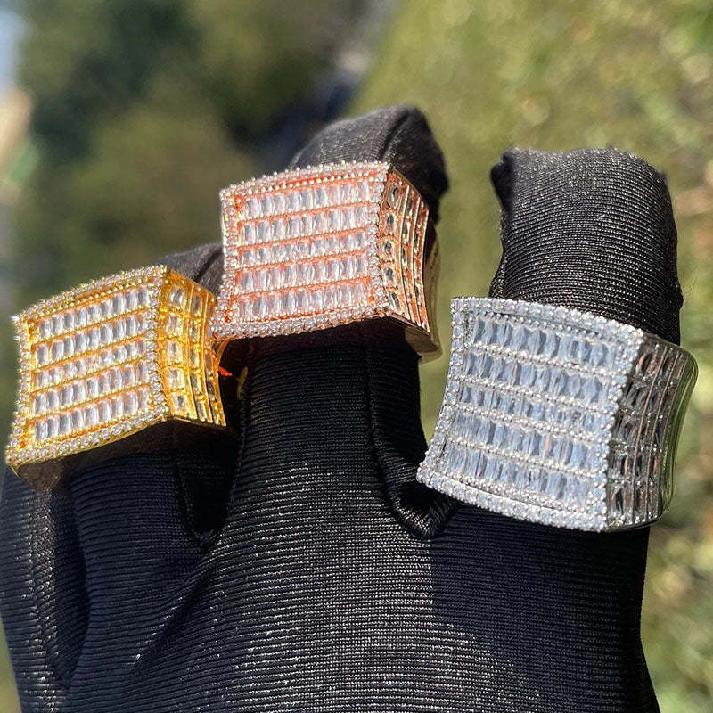 Moissanite Square Trapezoidal Diamond Ring