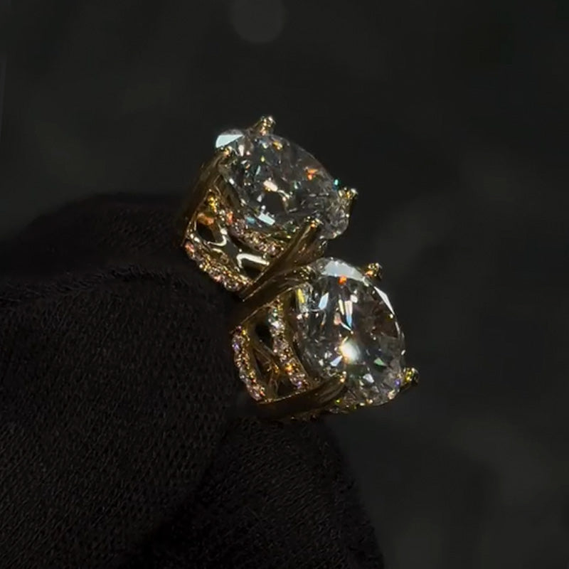 5CT Luxury Inlaid Moissanite S925 Earrings in Gold