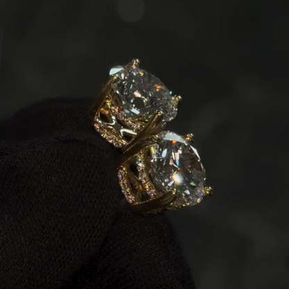 5CT Luxury Inlaid Moissanite S925 Earrings in Gold