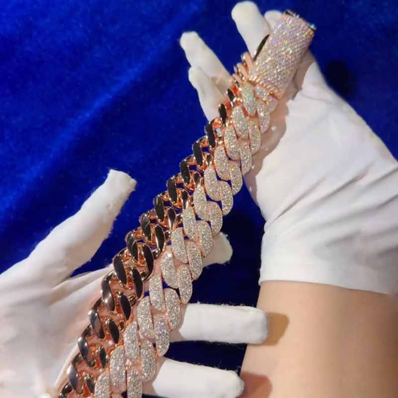 24mm Moissanite Sparkling Cuban Chain