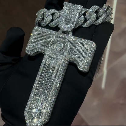 Moissanite T Letter Diamond Pendant