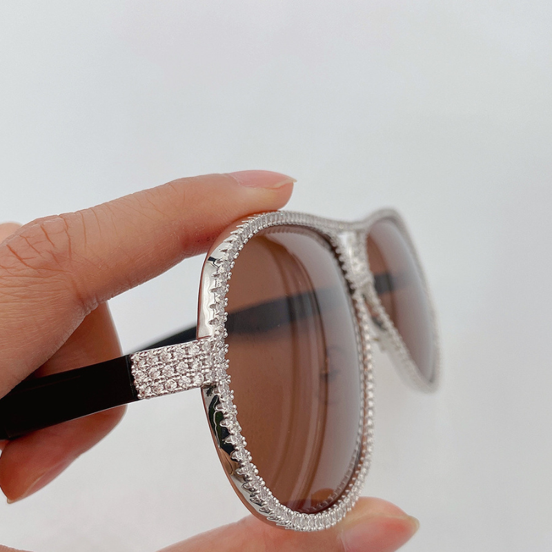 Moissanite Hip-Hop Brown Sunglasses