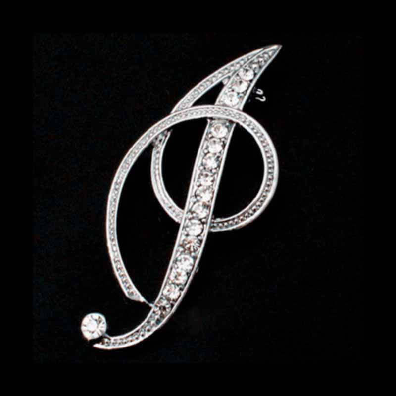 Moissanite Initial Letter Brooch – Sparkle with Style