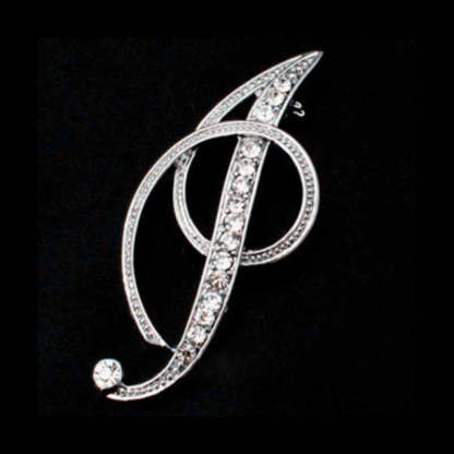 Moissanite Initial Letter Brooch – Sparkle with Style