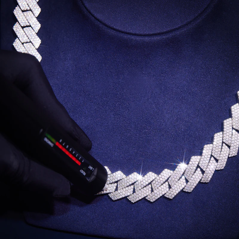 12/14/20mm Moissanite Diamond Prong Cuban Chain