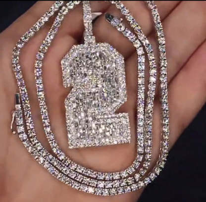 S925 Moissanite Custom Number 2 Set（customizable）