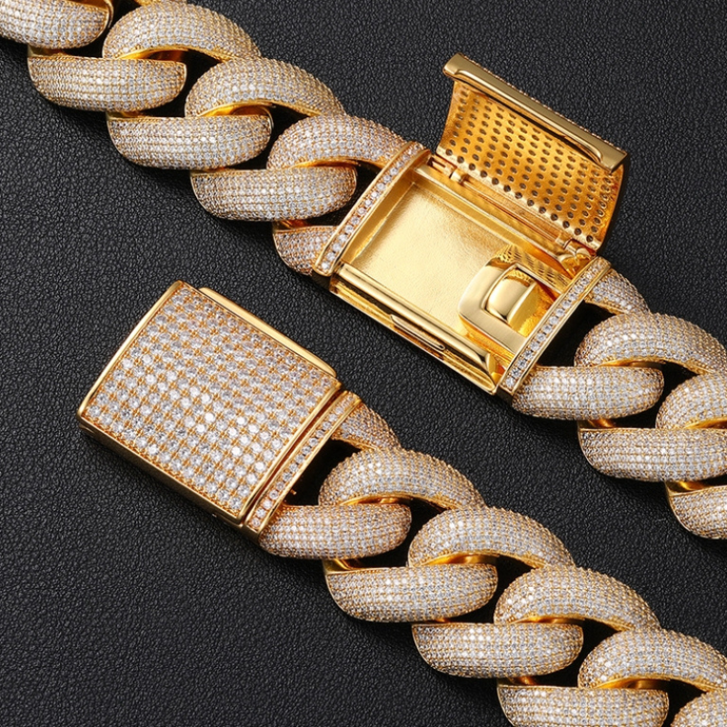 25mm Moissanite Full of Diamond Bubble Cuban Chain