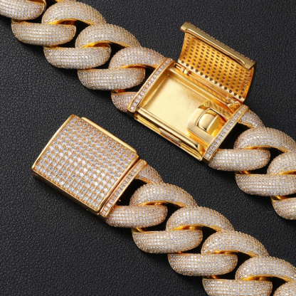 25mm Moissanite Full of Diamond Bubble Cuban Chain