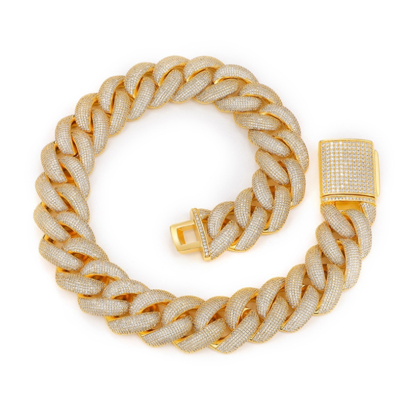 25mm Moissanite Full of Diamond Bubble Cuban Chain