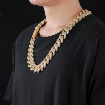 25mm Moissanite Full of Diamond Bubble Cuban Chain