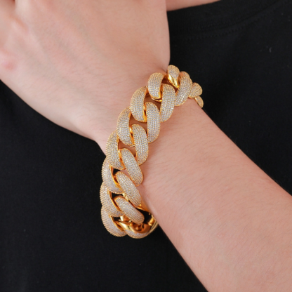 25mm Moissanite Full of Diamond Bubble Cuban Chain