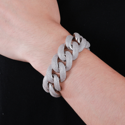 25mm Moissanite Full of Diamond Bubble Cuban Chain