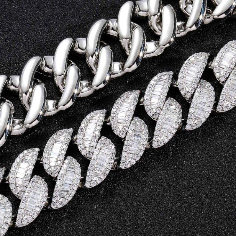 20mm T Square Ice Out Diamond Cuban Chain