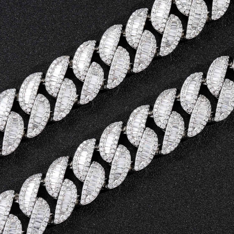 20mm T Square Ice Out Diamond Cuban Chain