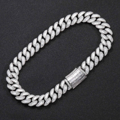20mm T Square Ice Out Diamond Cuban Chain