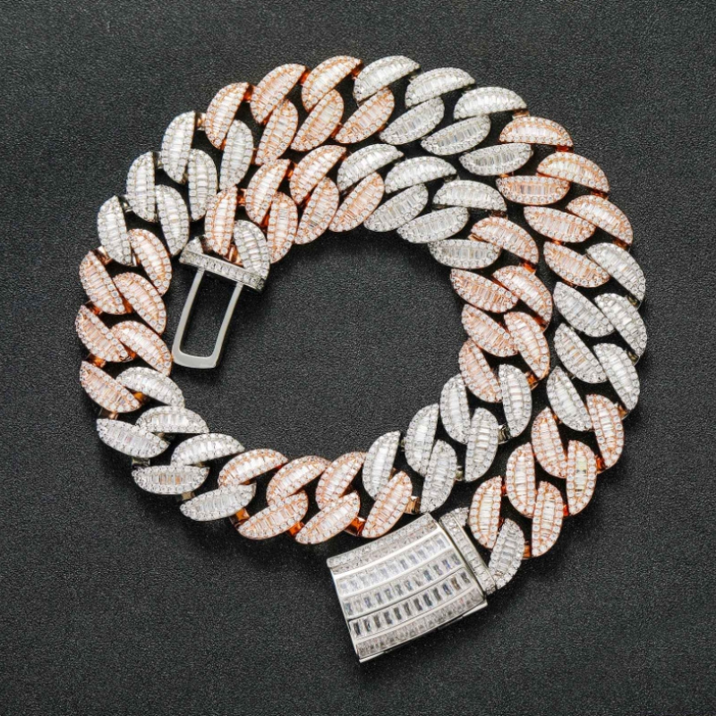 20mm T Square Ice Out Diamond Cuban Chain