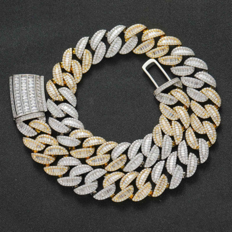 20mm T Square Ice Out Diamond Cuban Chain
