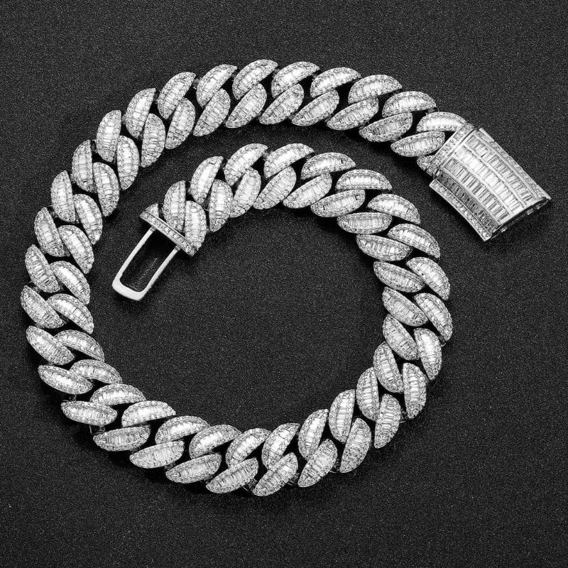 20mm T Square Ice Out Diamond Cuban Chain