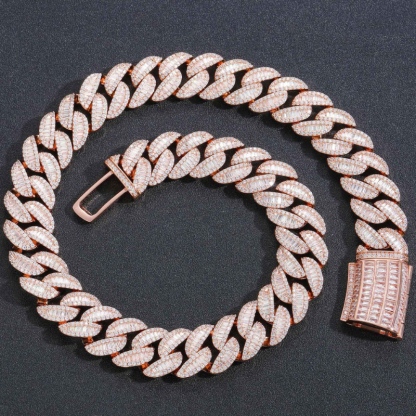 20mm T Square Ice Out Diamond Cuban Chain