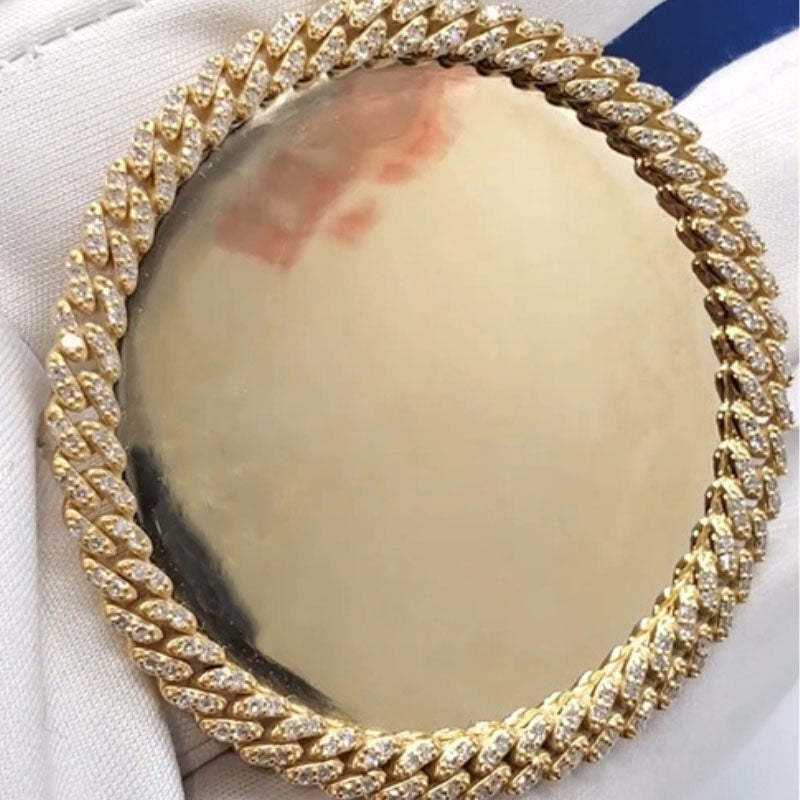 Moissanite Cuban Chain Surround Design Photo Custom Pendant