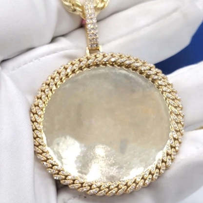 Moissanite Cuban Chain Surround Design Photo Custom Pendant