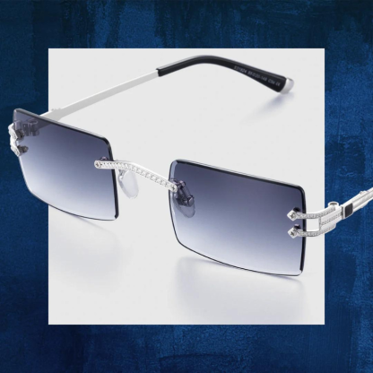Gradual Grey Rectangle Rimless Sunglasses