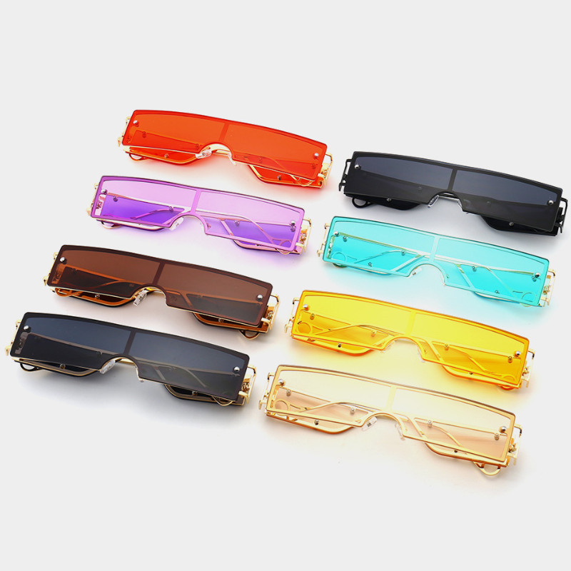 Fashionable Rectangular Rimless Sunglasses