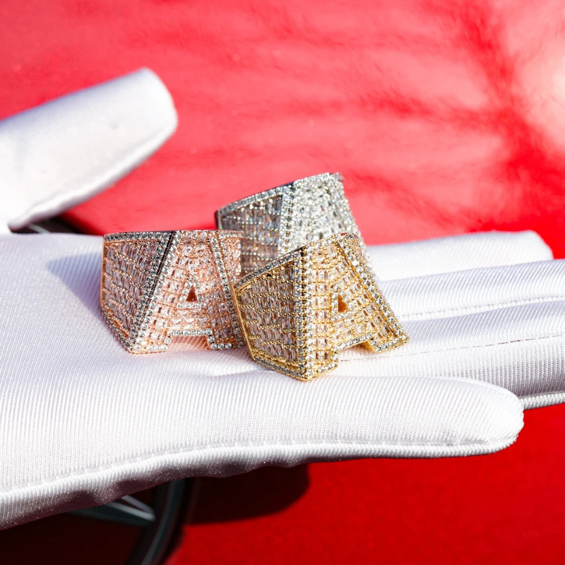 Moissanite Custom Letter Ring（Only one letter can be customized）