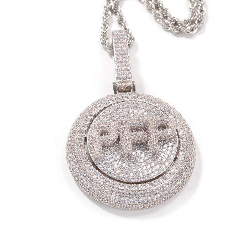 Moissanite Creative Custom Letter Rotating Circular Pendant