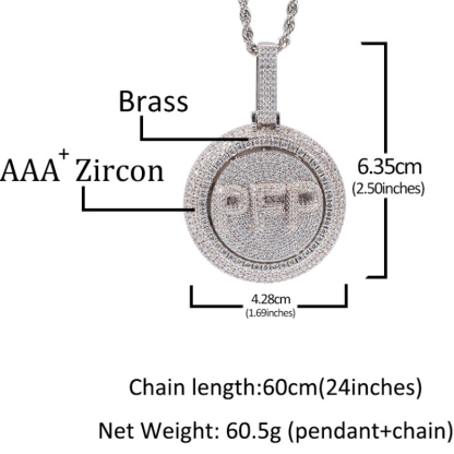 Moissanite Creative Custom Letter Rotating Circular Pendant