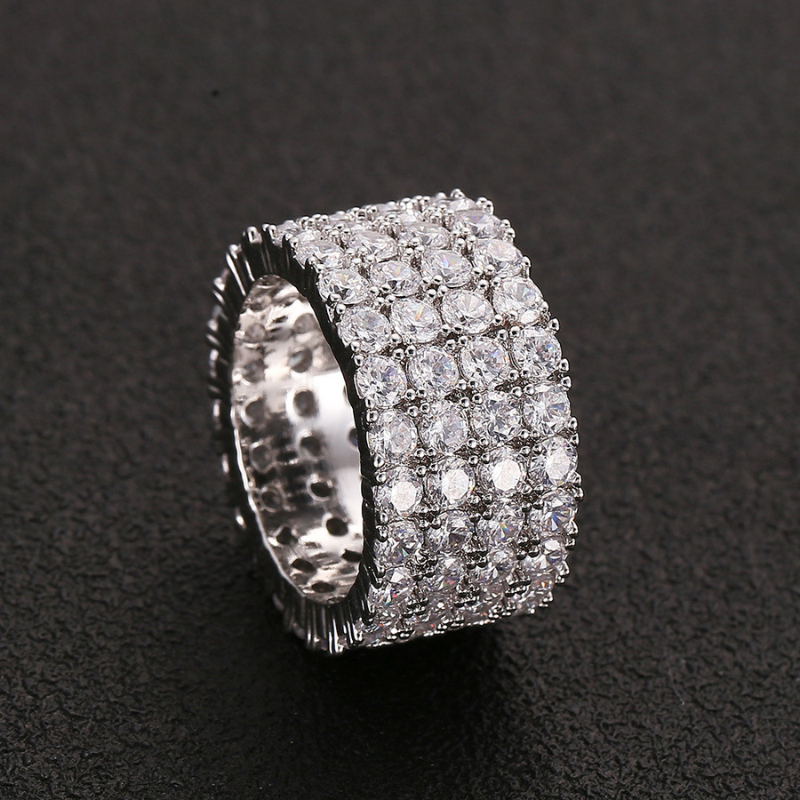 Moissanite Four Row Diamond Luxury Ring