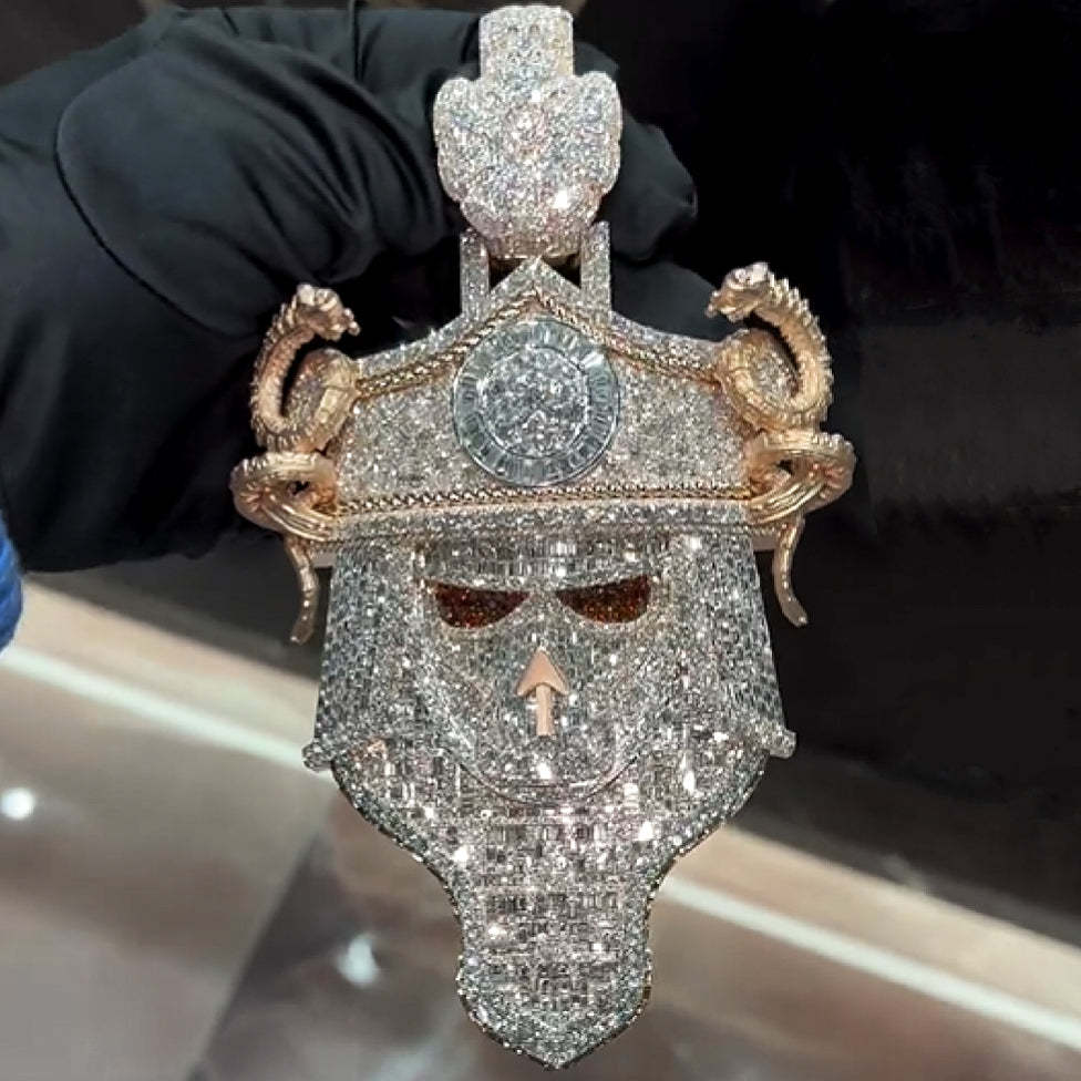 S925 Moissanite Conqueror Mask Pendant