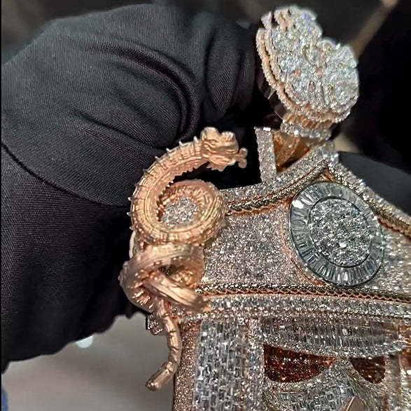 S925 Moissanite Conqueror Mask Pendant