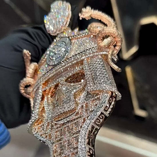 S925 Moissanite Conqueror Mask Pendant