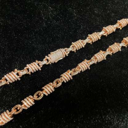 Moissanite Cross Around Oval Design Sense Chain