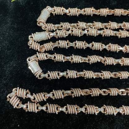 Moissanite Cross Around Oval Design Sense Chain