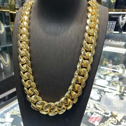 22mm Miami Cuban Link Chain in 14K Gold