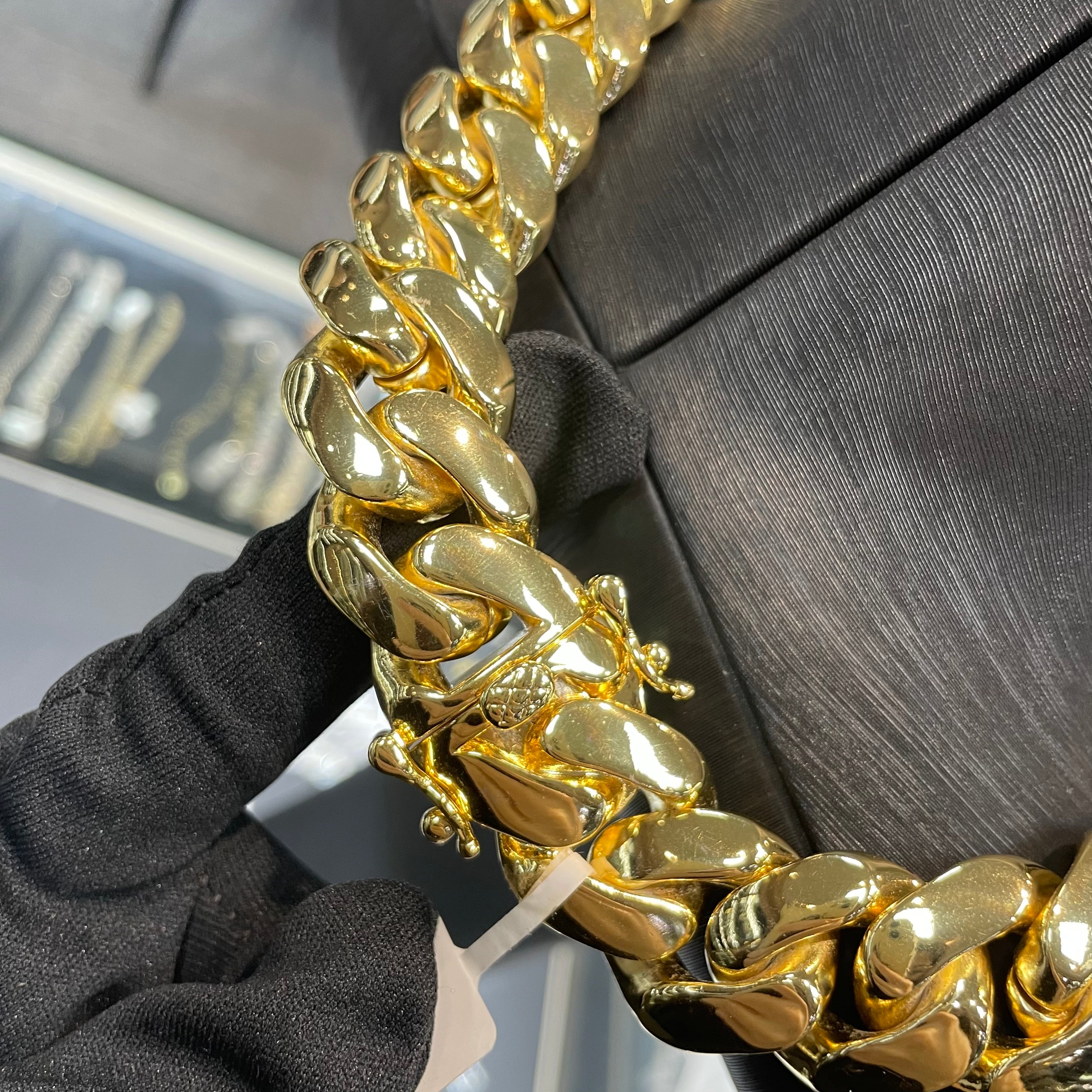 22mm Miami Cuban Link Chain in 14K Gold