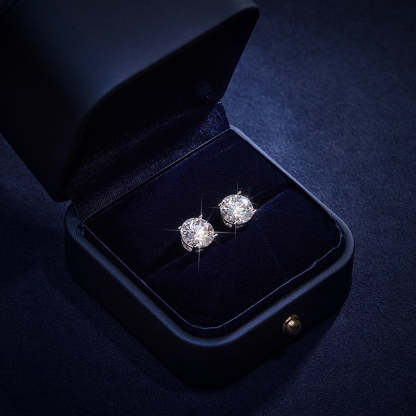 0.5Ct/1Ct/2Ct/3Ct/4Ct Moissanite Briliant Round Cut Stud Earrings in S925 Silver