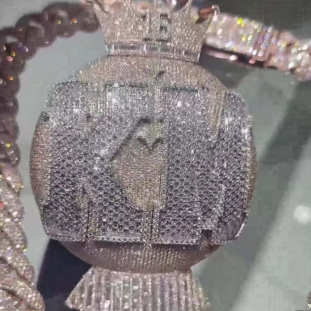 Moissanite KM Letter Chandelier Magic Ball Pendant