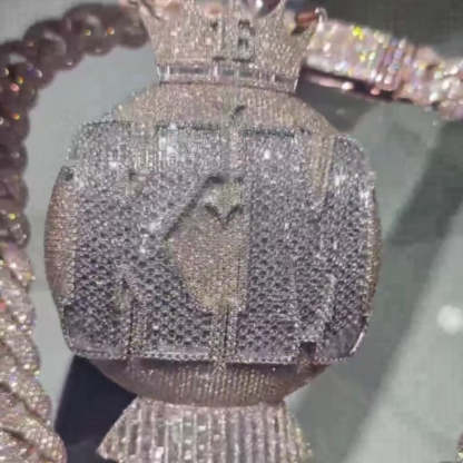 Moissanite KM Letter Chandelier Magic Ball Pendant