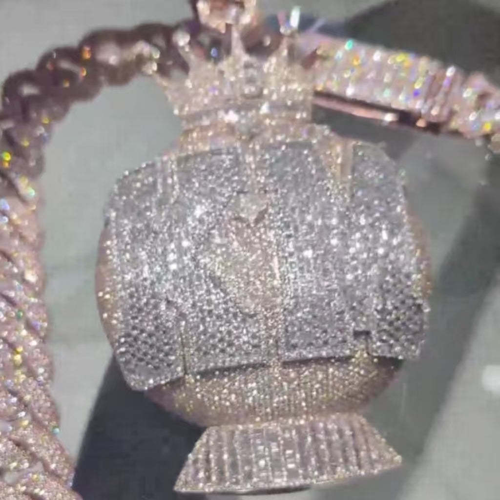 Moissanite KM Letter Chandelier Magic Ball Pendant