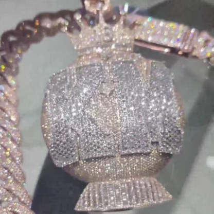 Moissanite KM Letter Chandelier Magic Ball Pendant