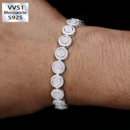 9mm Moissanites Circular Tennis Bracelet
