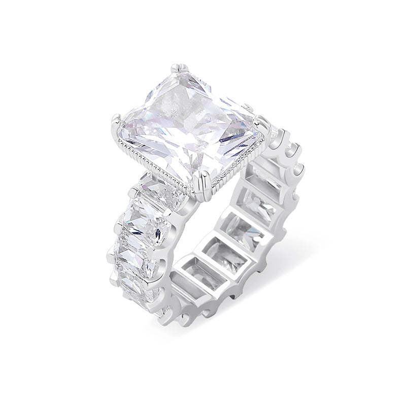 Moissanite Hip Hop Cube Rock Candy Ring